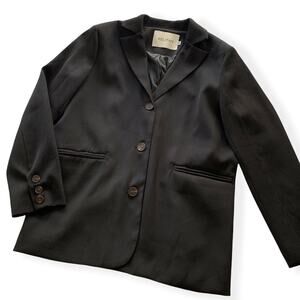 Kelifan | Black Button Up Blazer Jacket Medium